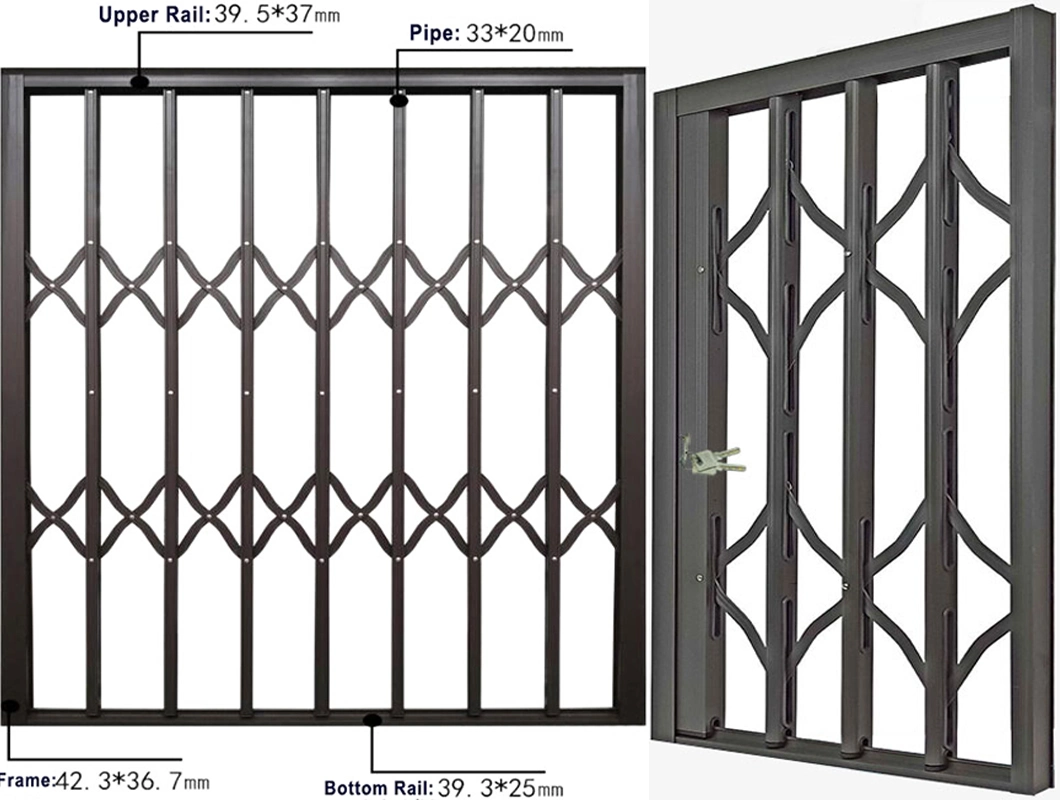 Wholesale Building Material New Design Aluminum Metal Security Sliding Glass Window Door Grill