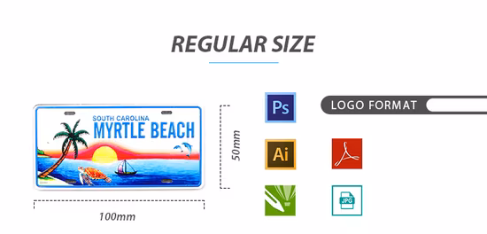 맞춤형 금속 번호판 자석, 관광 기념품, 알루미늄 사인 냉장고 자석